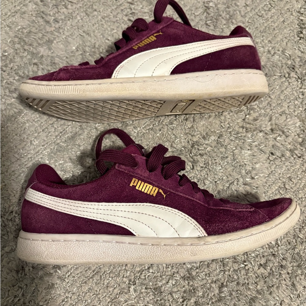 Puma Maroon and White Athletic Shoes
